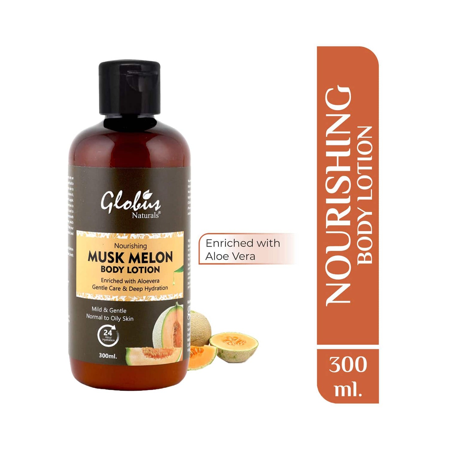 Globus Naturals Nourishing Muskmelon Body Lotion Enriched With Aloe Vera Gentle Care & Deep Hydration (300ml)