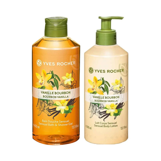 Yves Rocher Bouborn Vanilla Shower Gel And Body Lotion Combo