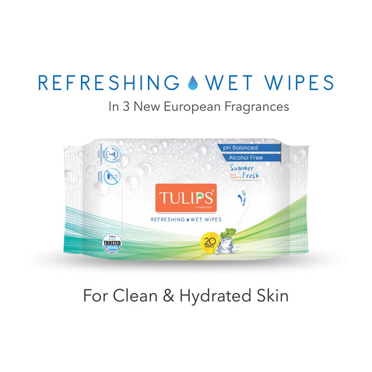 Tulips Refreshing Wet Wipes - Summer Fresh (20Pcs)