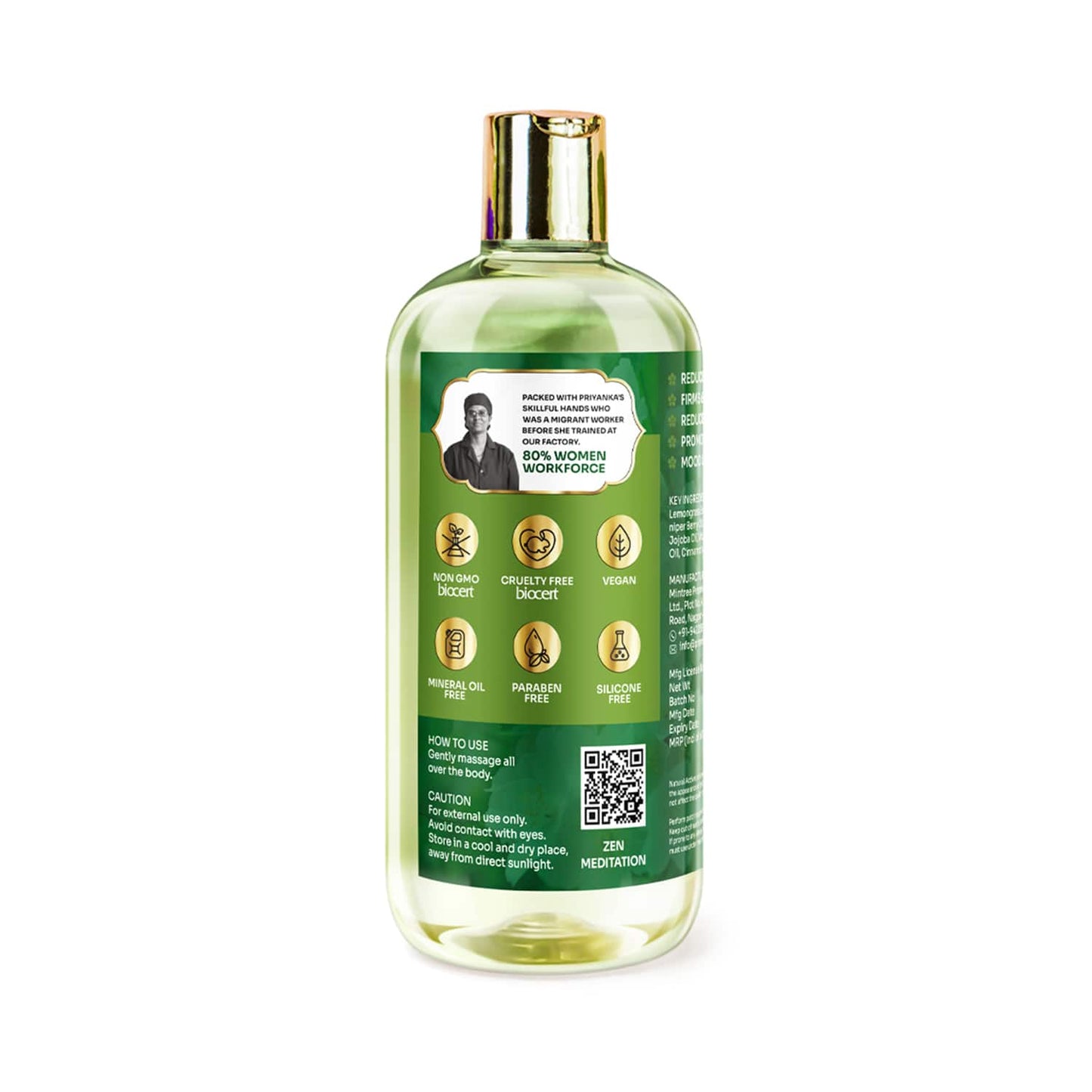 Vedic Valley Lemongrass Anti Cellulite Natural Body Massage Oil - (300ml)