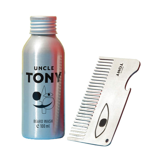 Uncle Tony Beard Wash + Comb Set (2 pcs)