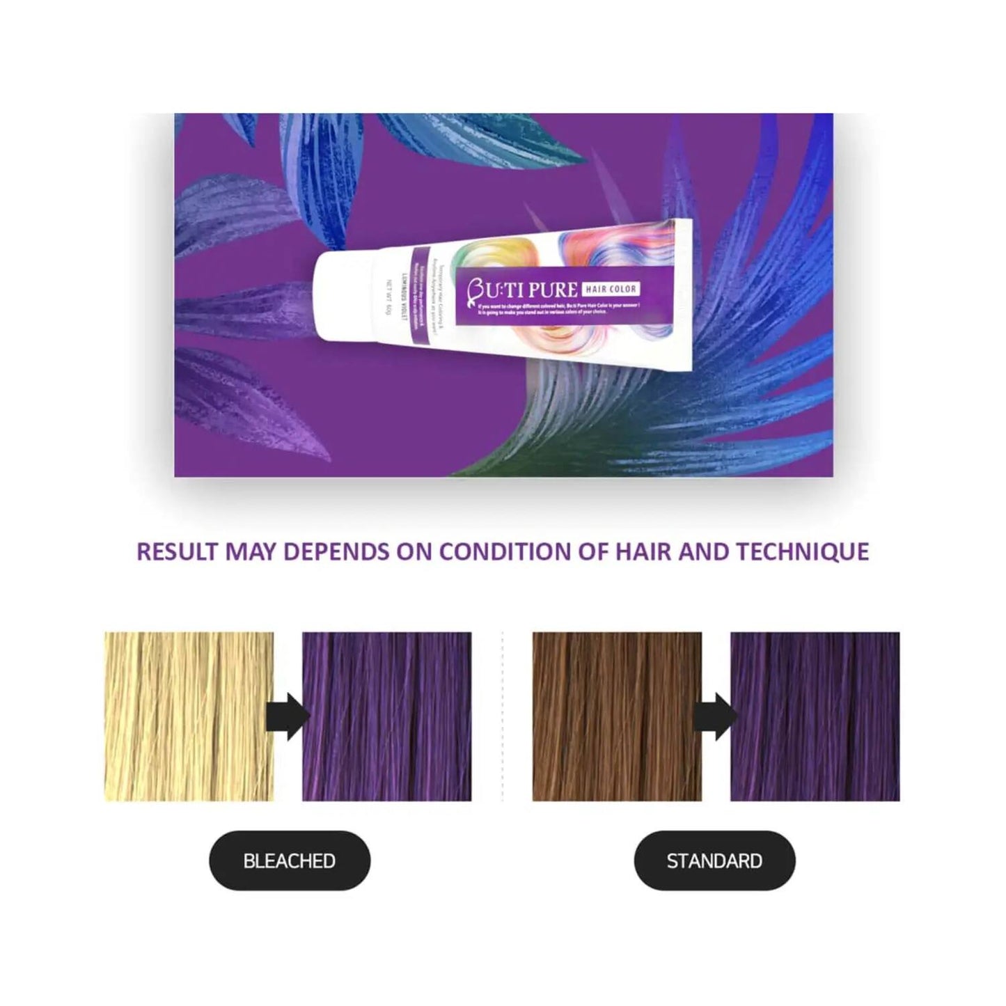 Buti Pure Temporary Hair Color - Luminous Violet (60g)