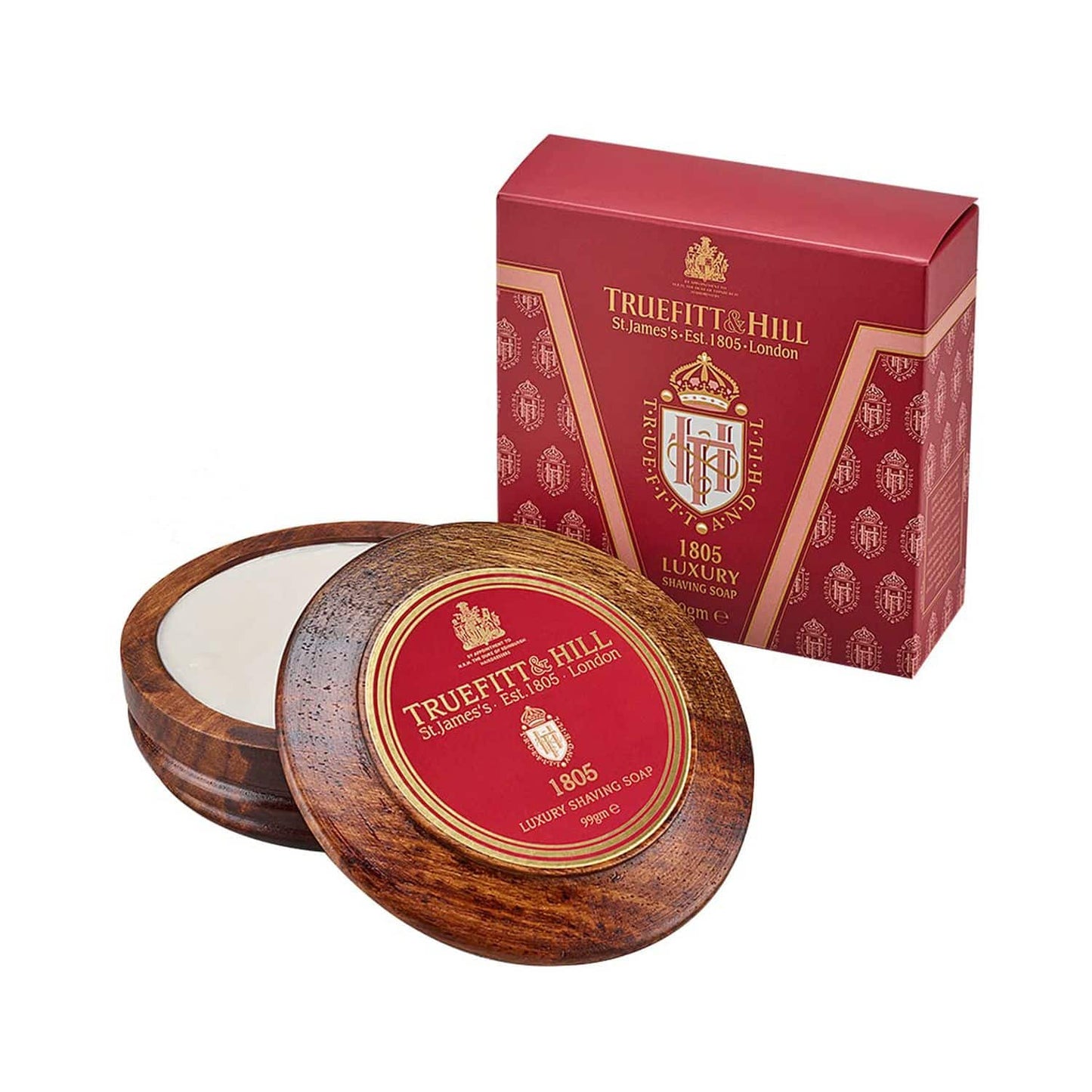 Truefitt & Hill 1805 Luxury Shaving Soap With Wooden Bowl (99g)