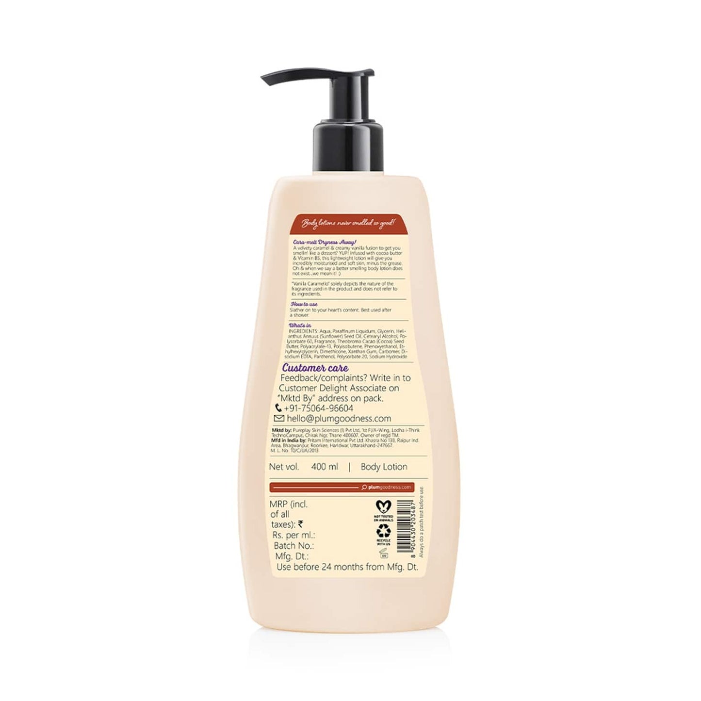 Plum BodyLovin' Vanilla Caramello Body Lotion with Cocoa Butter & Vitamin B5 (400ml)