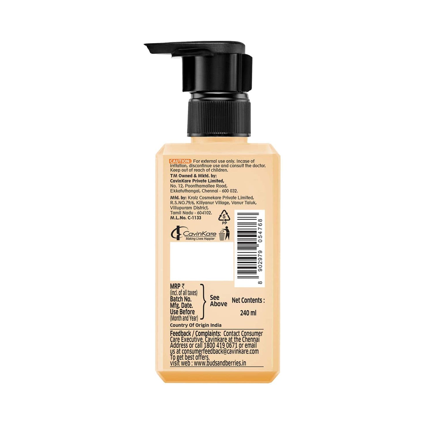 Buds & Berries Tangerine Orange Body Lotion (240ml)