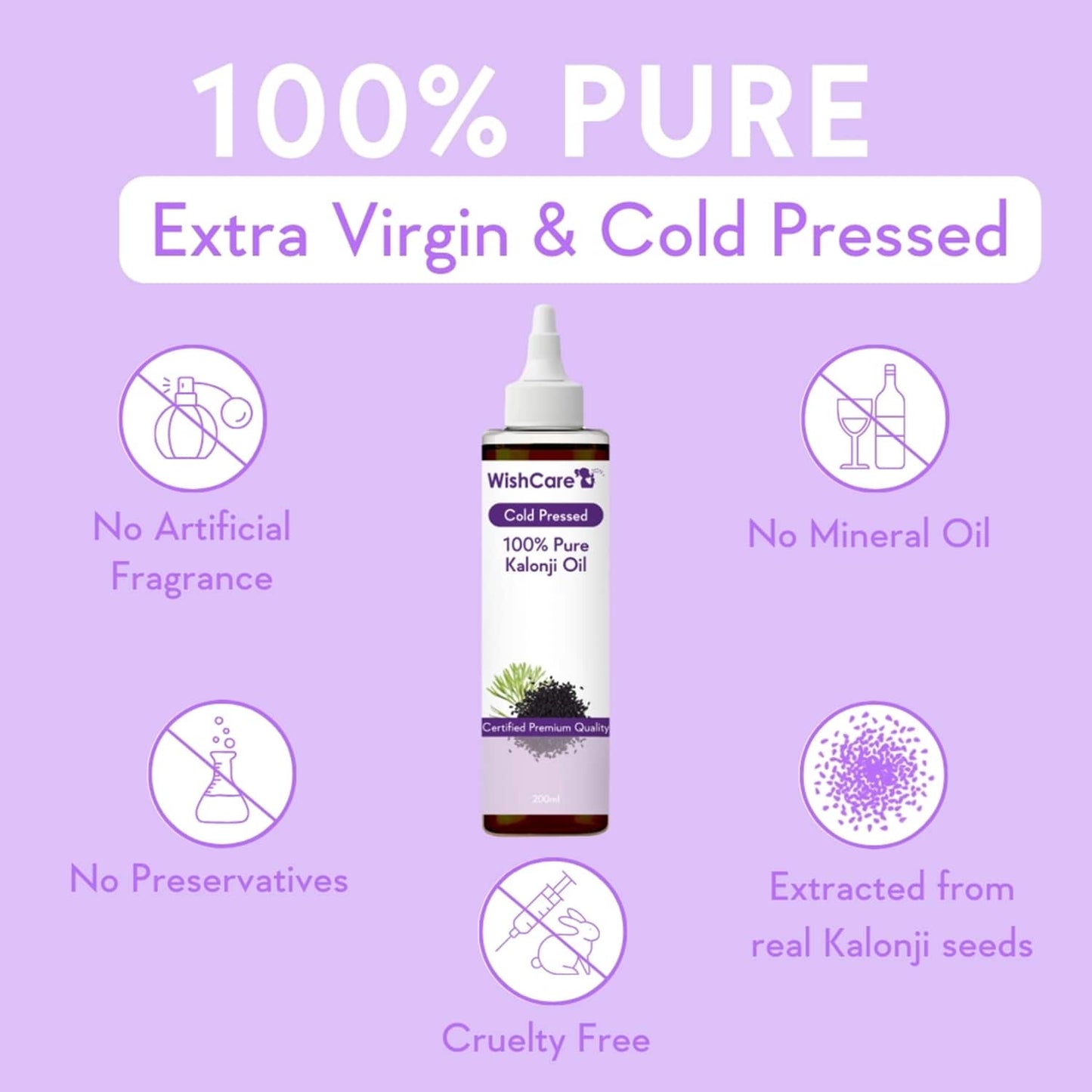 WishCare 100% Pure Cold Pressed Almond Oil & Kalonji Black Onion Seed Oil Combo - (200 ml each)