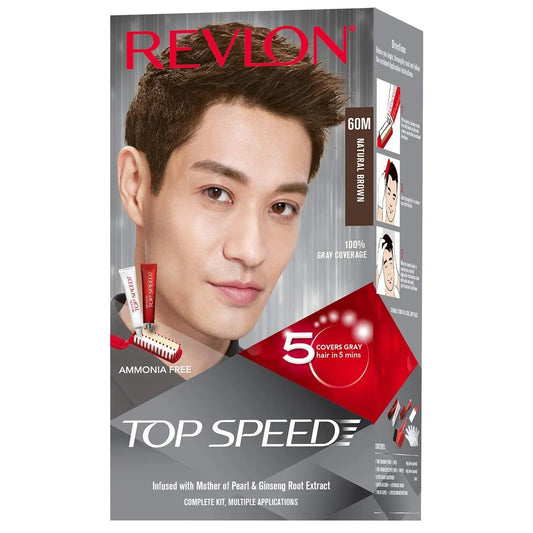 Revlon Top Speed Hair Color - 60M Natural Brown (80g+15ml)