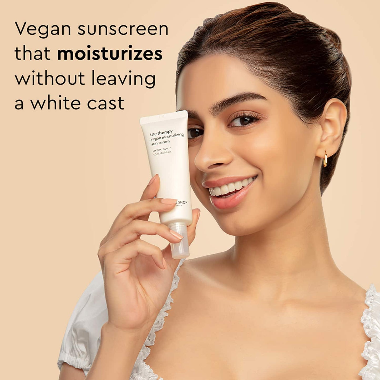 The Face Shop The Therapy Vegan Serum Sunscreen SPF 50+ PA++++ with Niacinamide UVA/B Protection (50 ml)