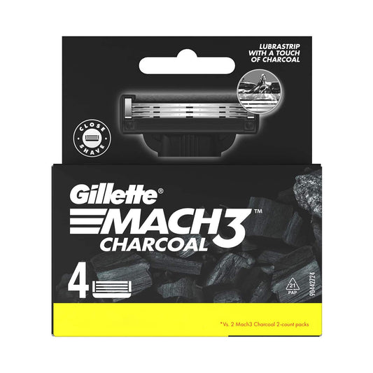 Gillette Mach3 Charcoal Shaving Razor Blades (4Pcs)