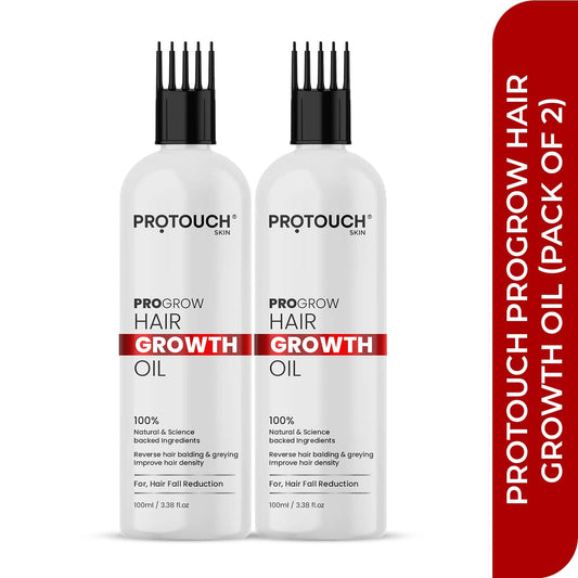 Protouch PROGROW Hair Growth Oil with Rosemary, Methi for Anti-Hair fall & Anti-Dandruff - Pack of 2