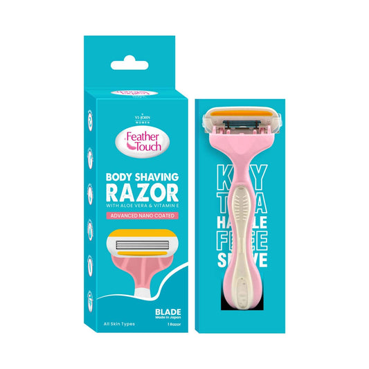 VI-JOHN Feather Touch Body Shaving Razor - Pink, White