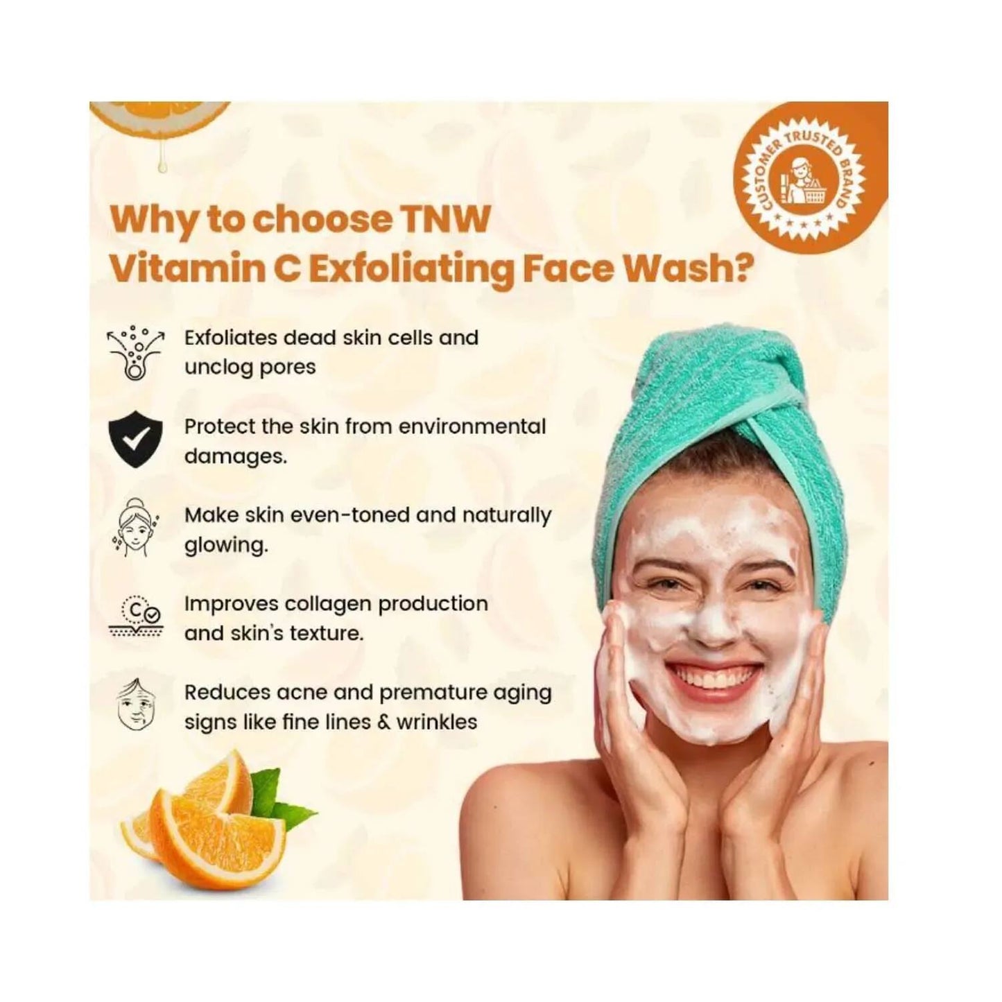 TNW The Natural Wash Vitamin C Exfoliating Face Wash (125g)