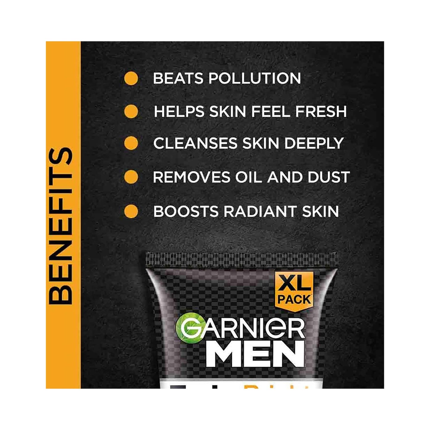 Garnier Men Turbo Bright Anti-Pollution Double Action Face Wash - (2 Pcs)