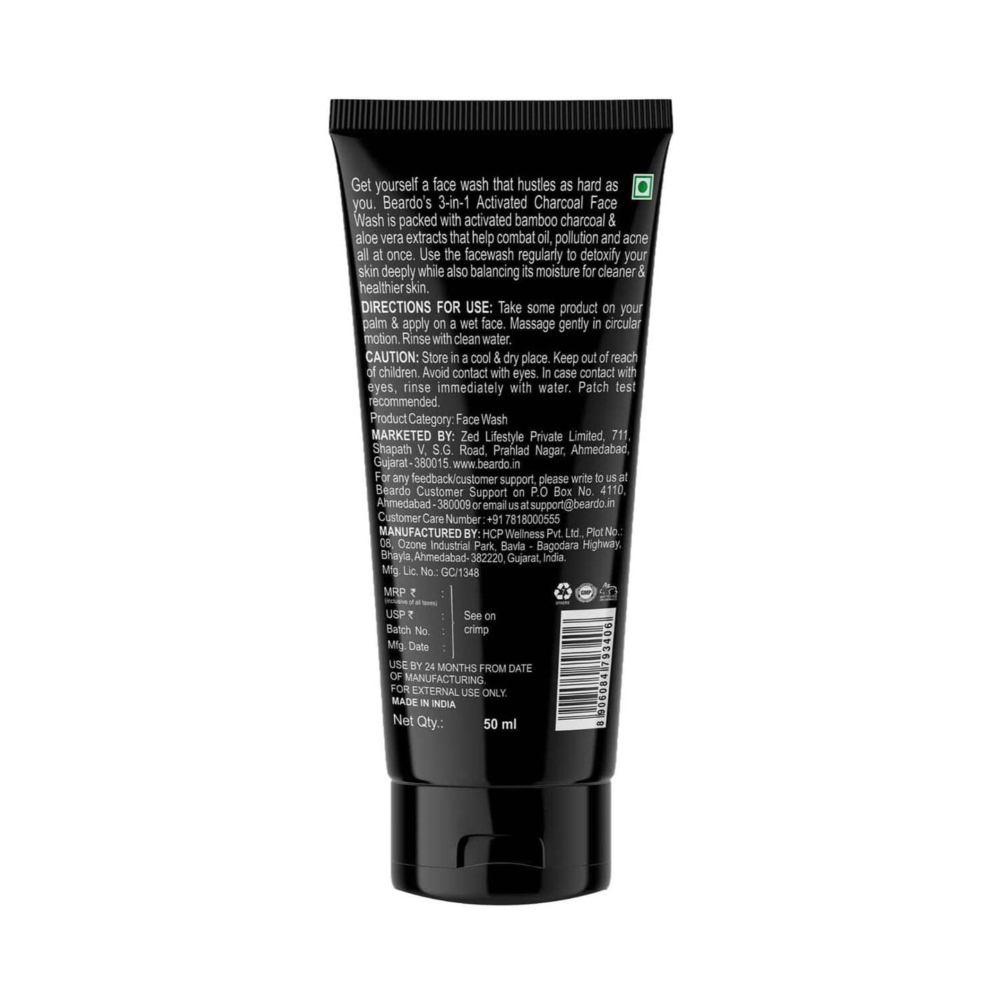 Beardo Activated Charcoal Facewash (50 ml)