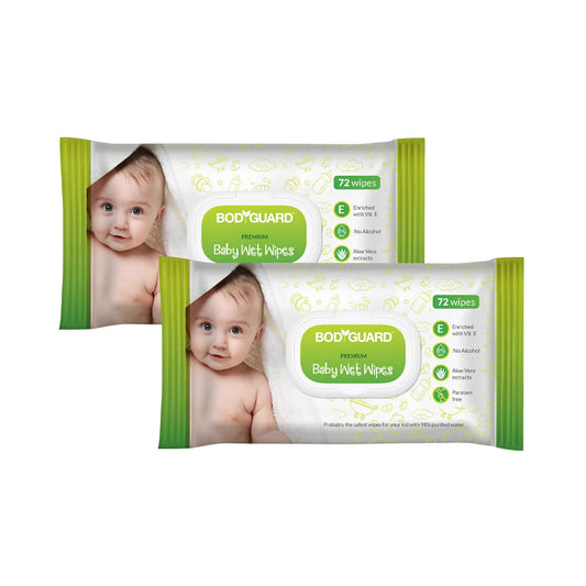 Bodyguard Premium Baby Wet Wipes With Aloe Vera (144Pcs)