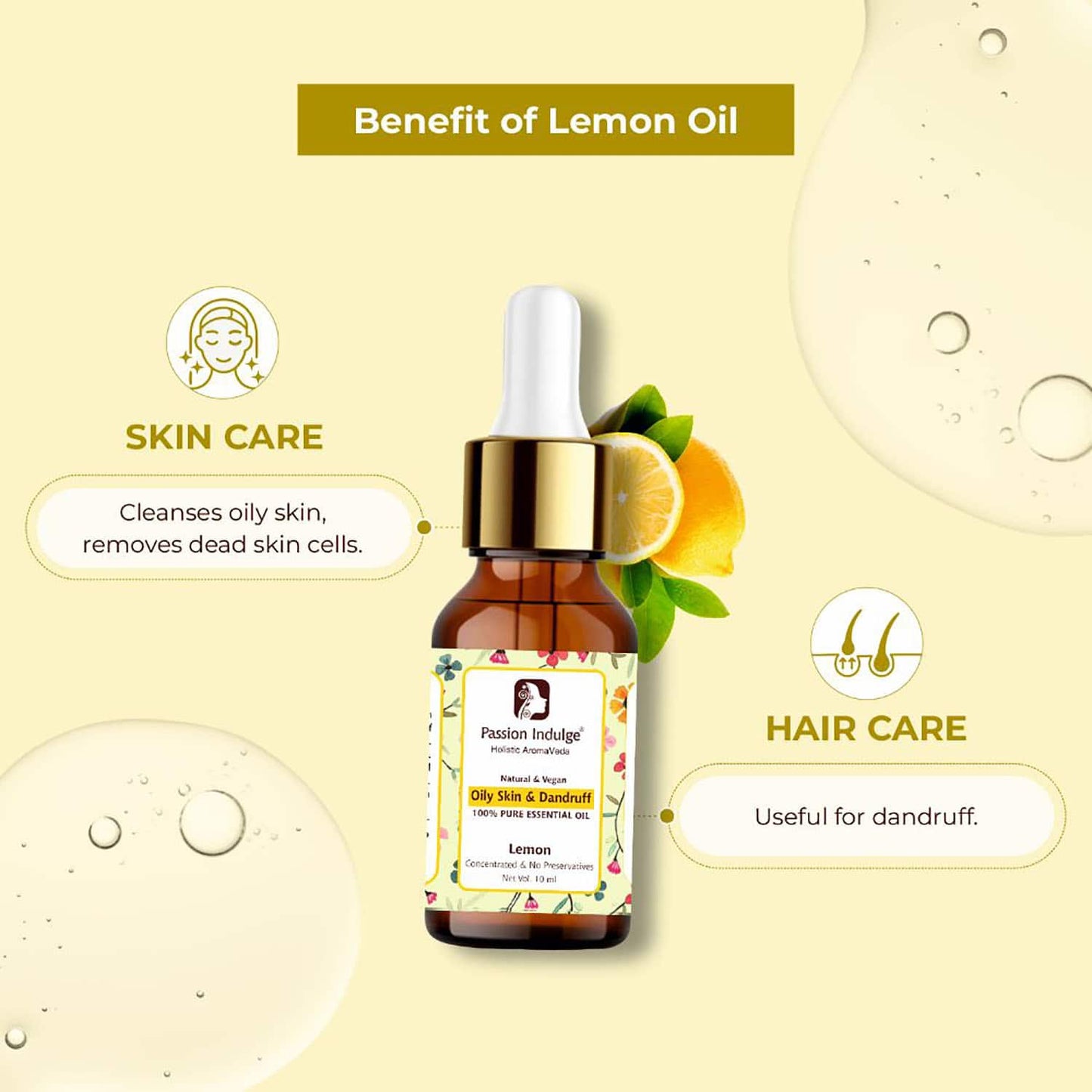 Passion Indulge Lemon Essential Oil For Acne & Oily Skin (10 ml)