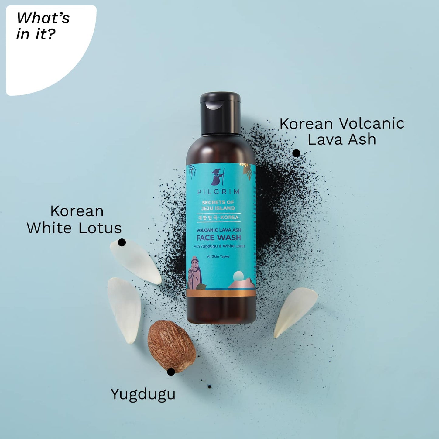 Pilgrim Volcanic Lava Ash Face Wash With Yugdugu & White Lotus (100ml)