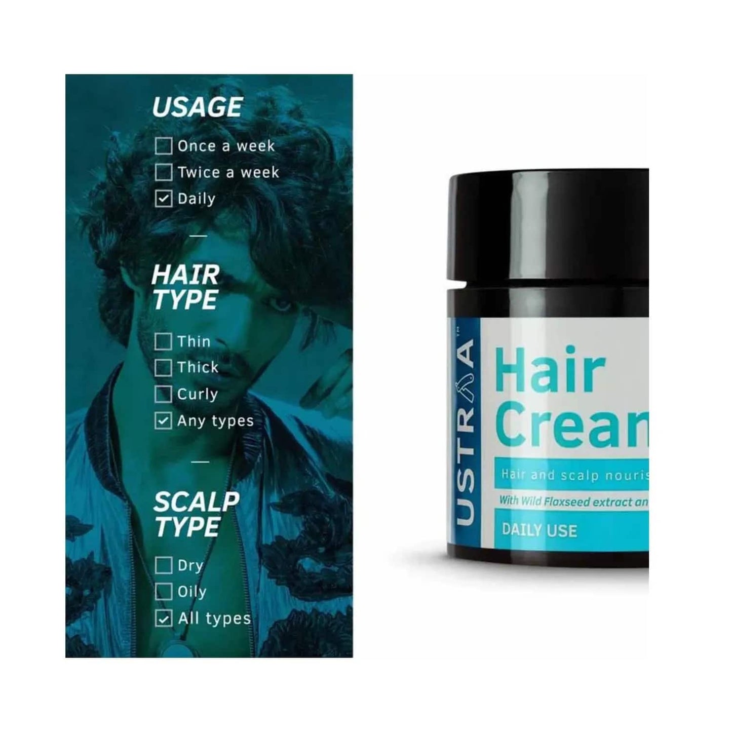 Ustraa Daily Use Hair & Scalp Nourishment Cream - (100g)