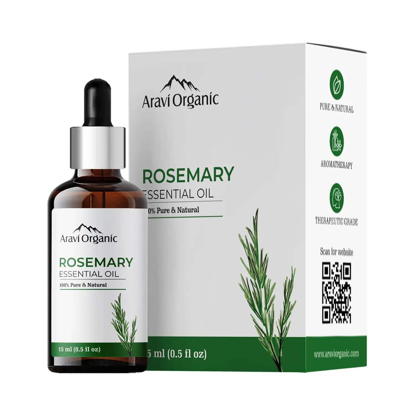 Aravi Organic Rosemary Essential Oil (15ml)