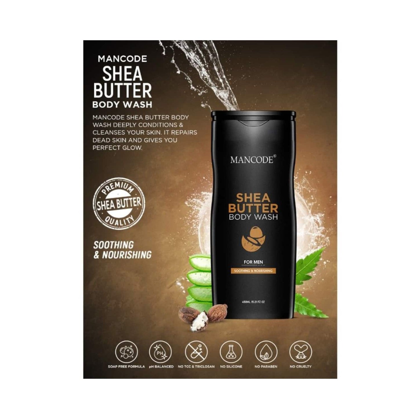 Mancode Shea Butter Body Wash (450ml)