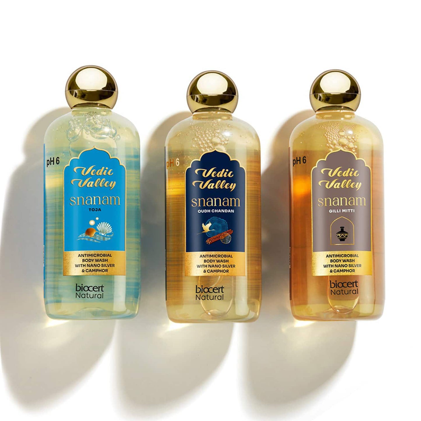 Vedic Valley Body Wash Trio Oudh Chandan, Geeli Mitti & Toja