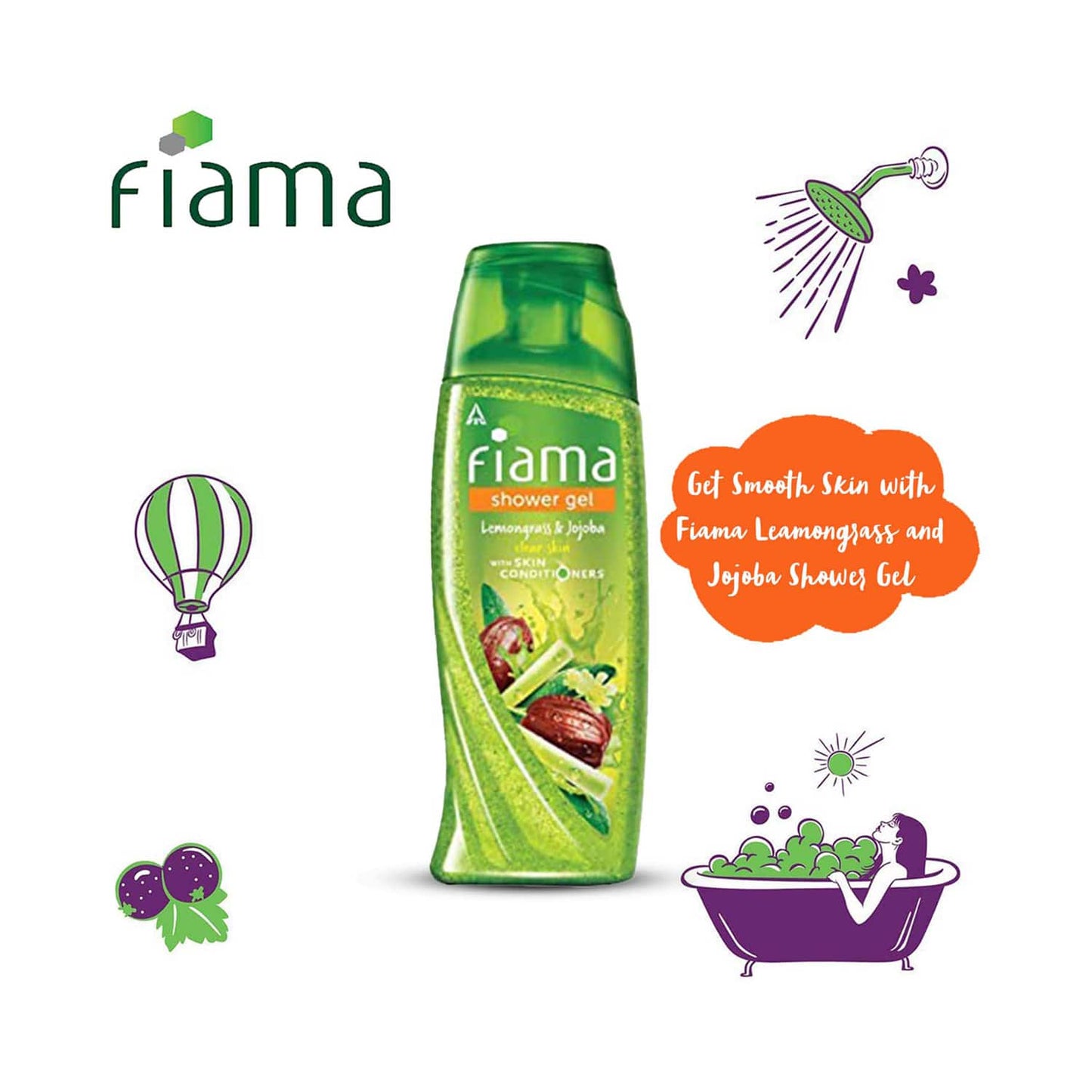 Fiama Lemongrass & Jojoba Shower Gel With Skin Conditioners (250ml)