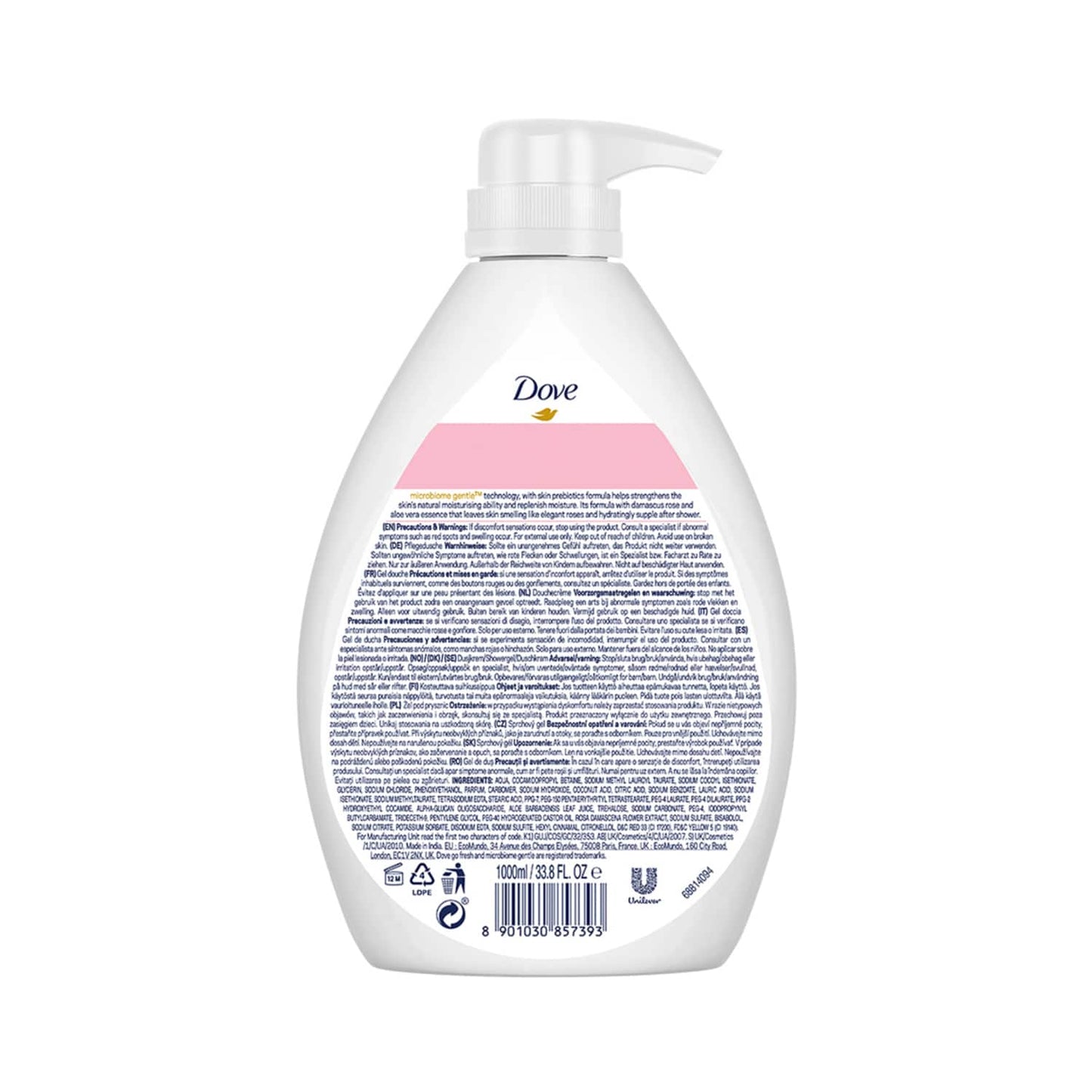 Dove Soothing Rose & Aloe Vera Body Wash (1000ml)