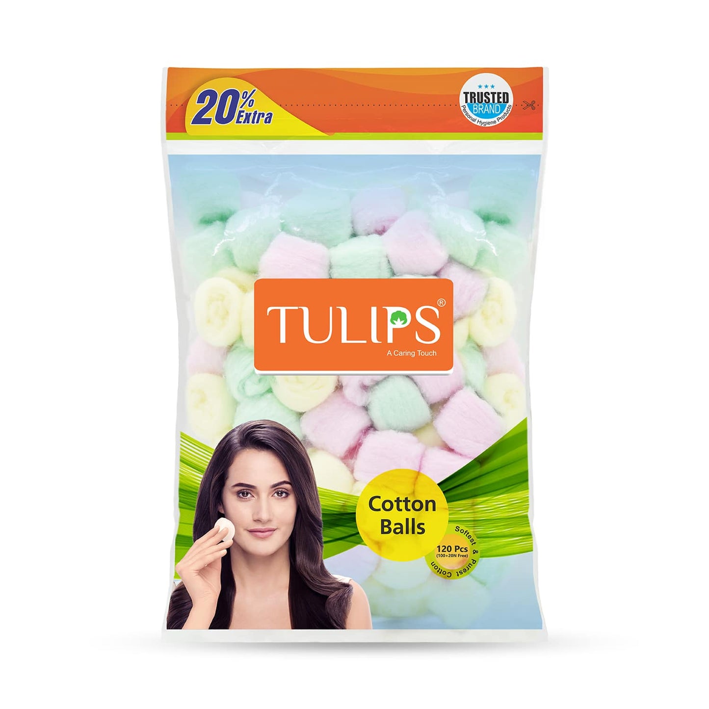 Tulips Cotton Color Balls With Bag (120Pcs)