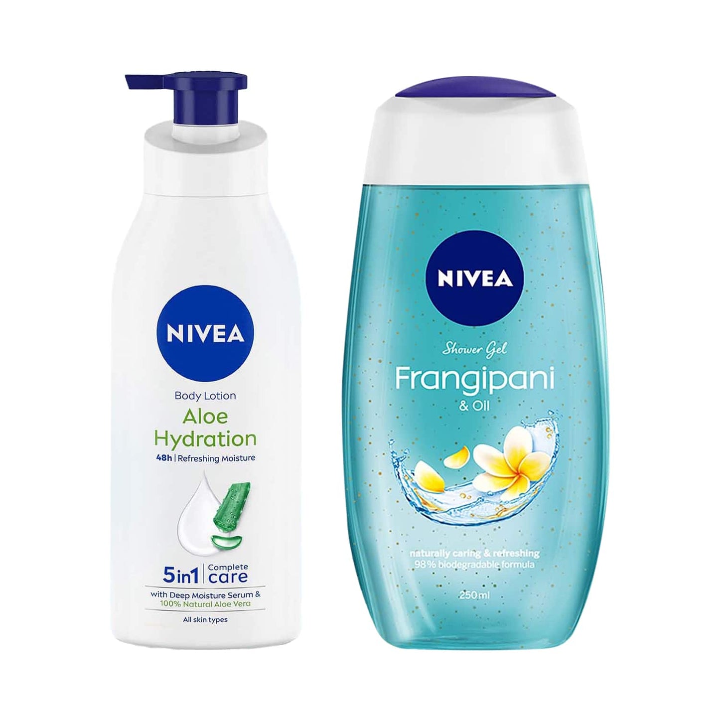 Nivea Aloe Hydration Body Lotion (400 ml) & Oil Shower Gel (500 ml) Combo