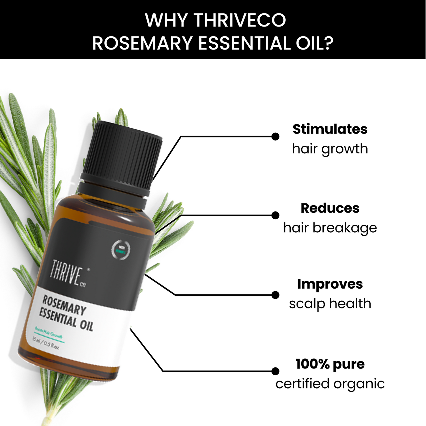 Thriveco Rosemary Essential Oil (15 ml)