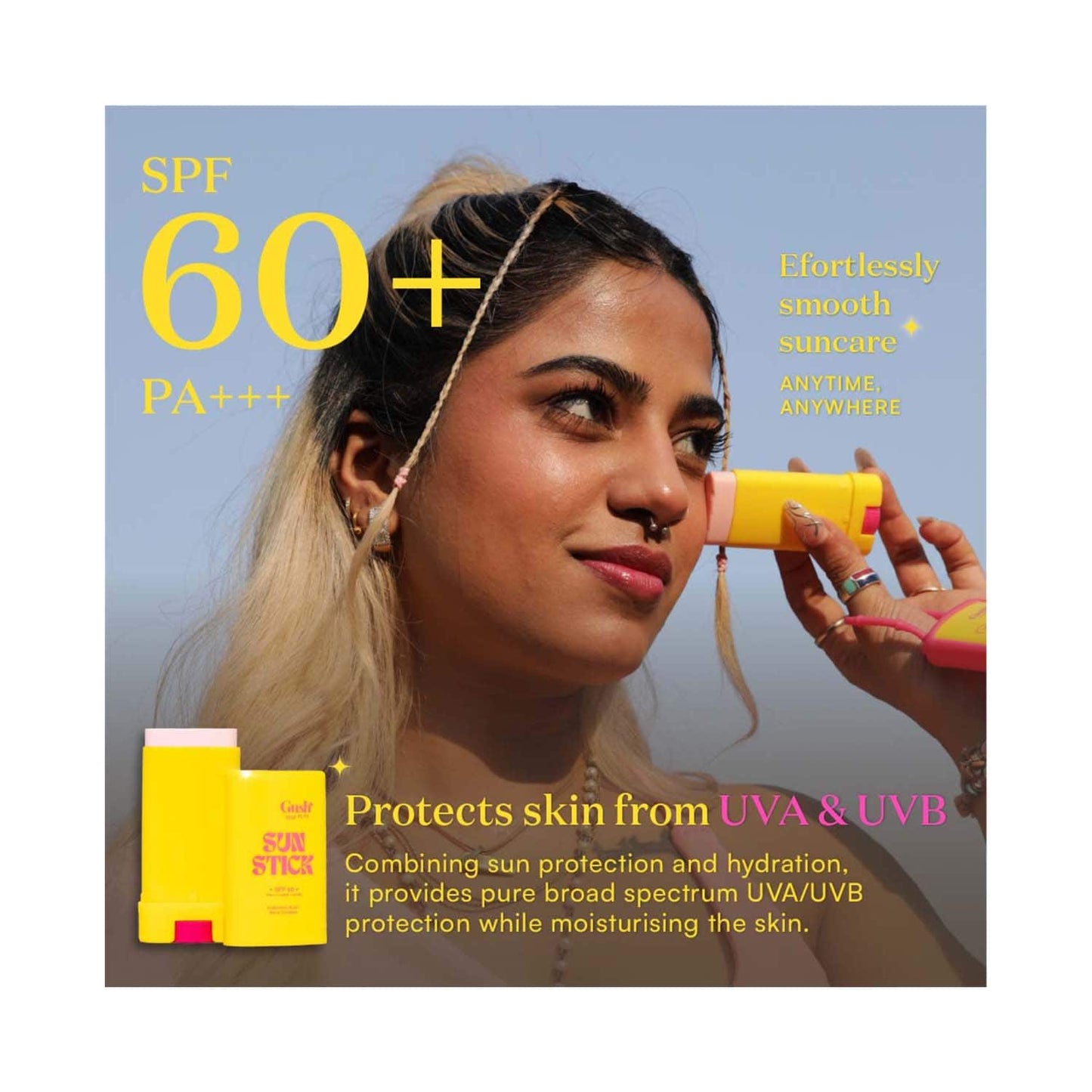 Gush Beauty Sunscreen Stick With SPF 60 PA+++ (13 g)