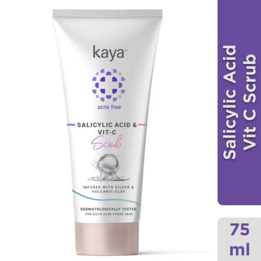 KAYA Salicylic Acid Vitamin C Scrub Infused with Silver & Volcanic Clay (75ml)