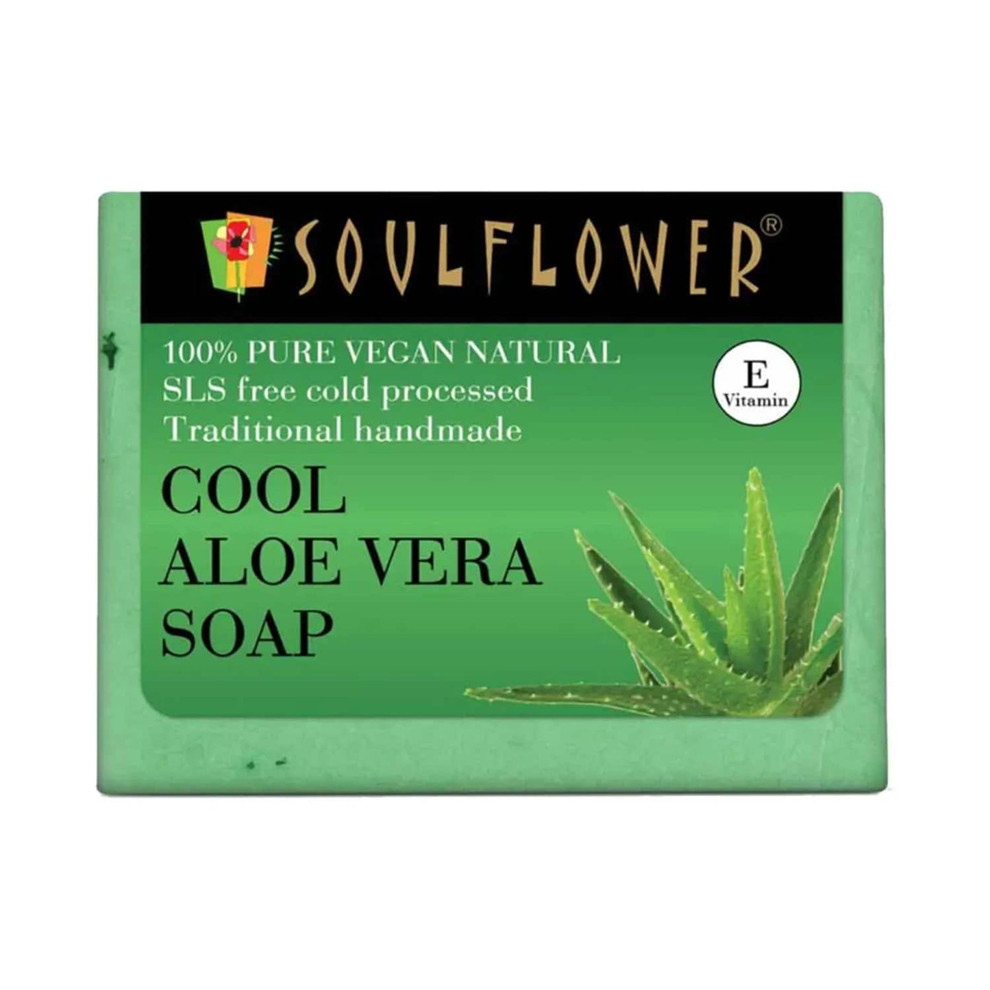 Soulflower Cool Aloe Vera Soap - (150g)