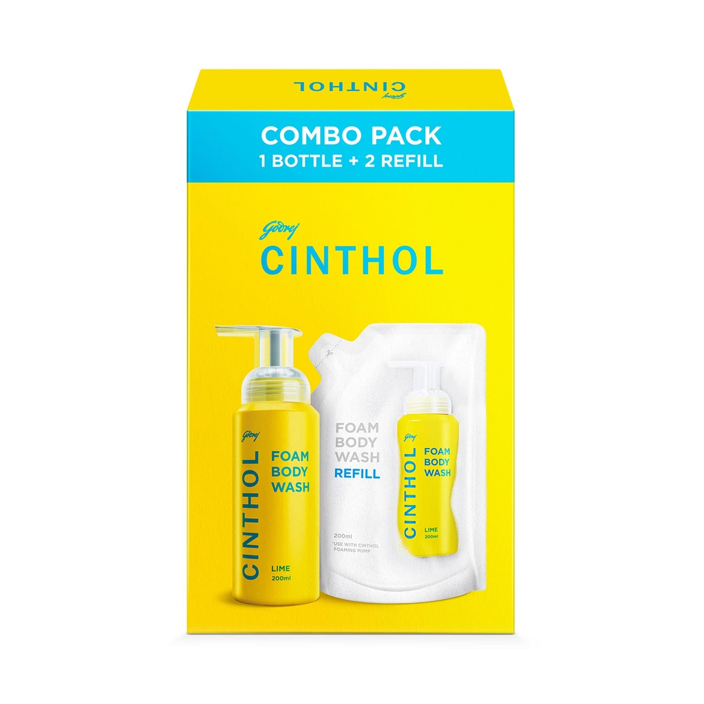 Cinthol Lime Foam Body Wash Combi Pack (600 ml)