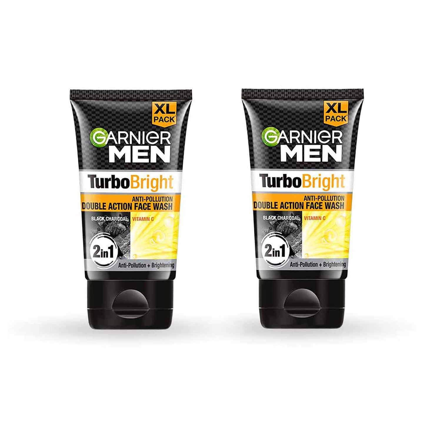 Garnier Men Power White Double Action Charcoal Face Wash (Pack of 2)