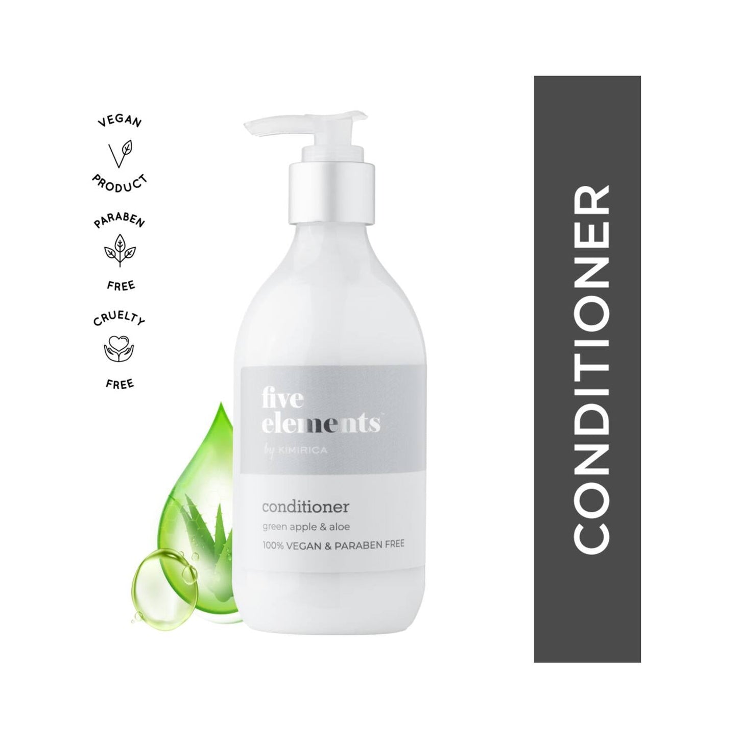 Kimirica Five Elements Green Apple & Aloe Conditioner for Soft & Smooth Hair SLS Free (300 ml)