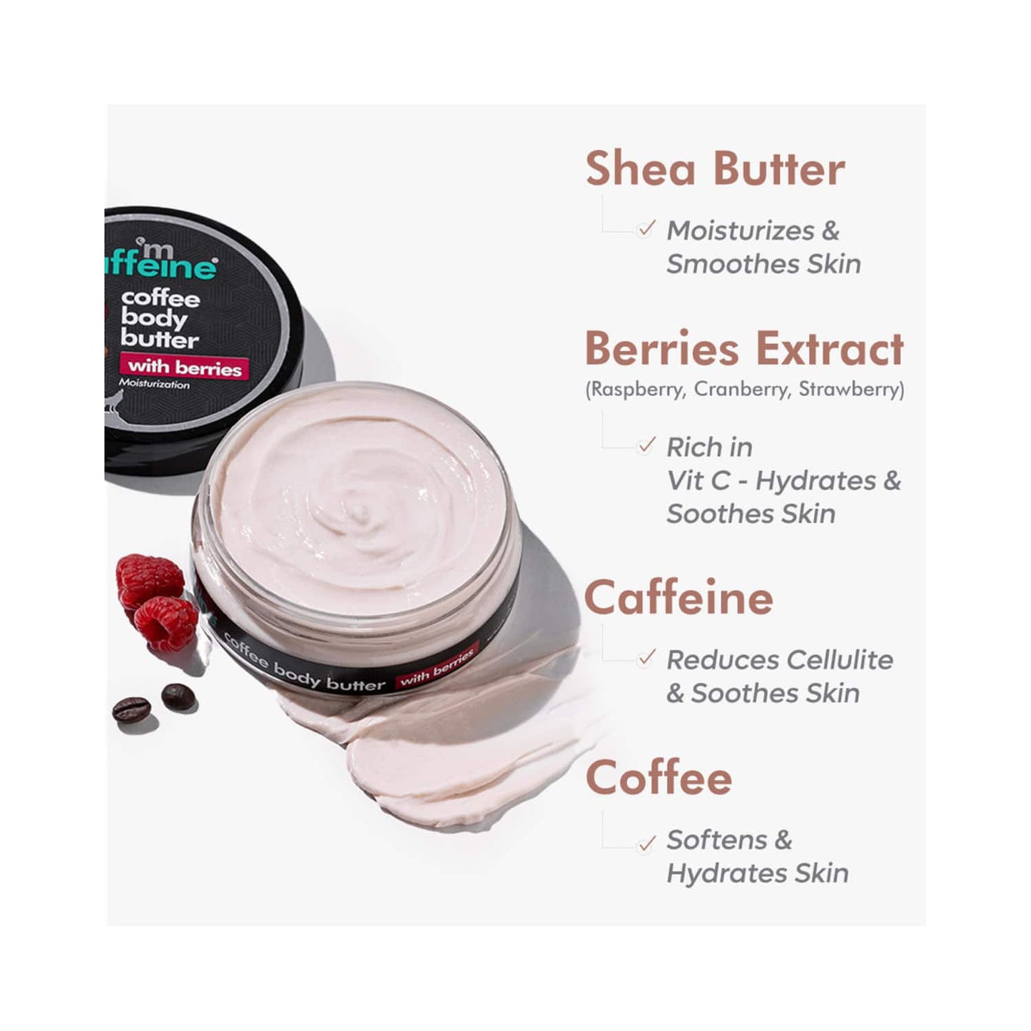 mCaffeine Coffee & Berries Body Butter with Shea Butter (100g)