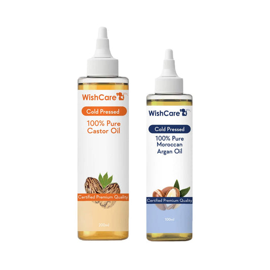 WishCare 100% Premium Cold Pressed Castor Oil (200 ml) & Argan Oil - (100 ml)