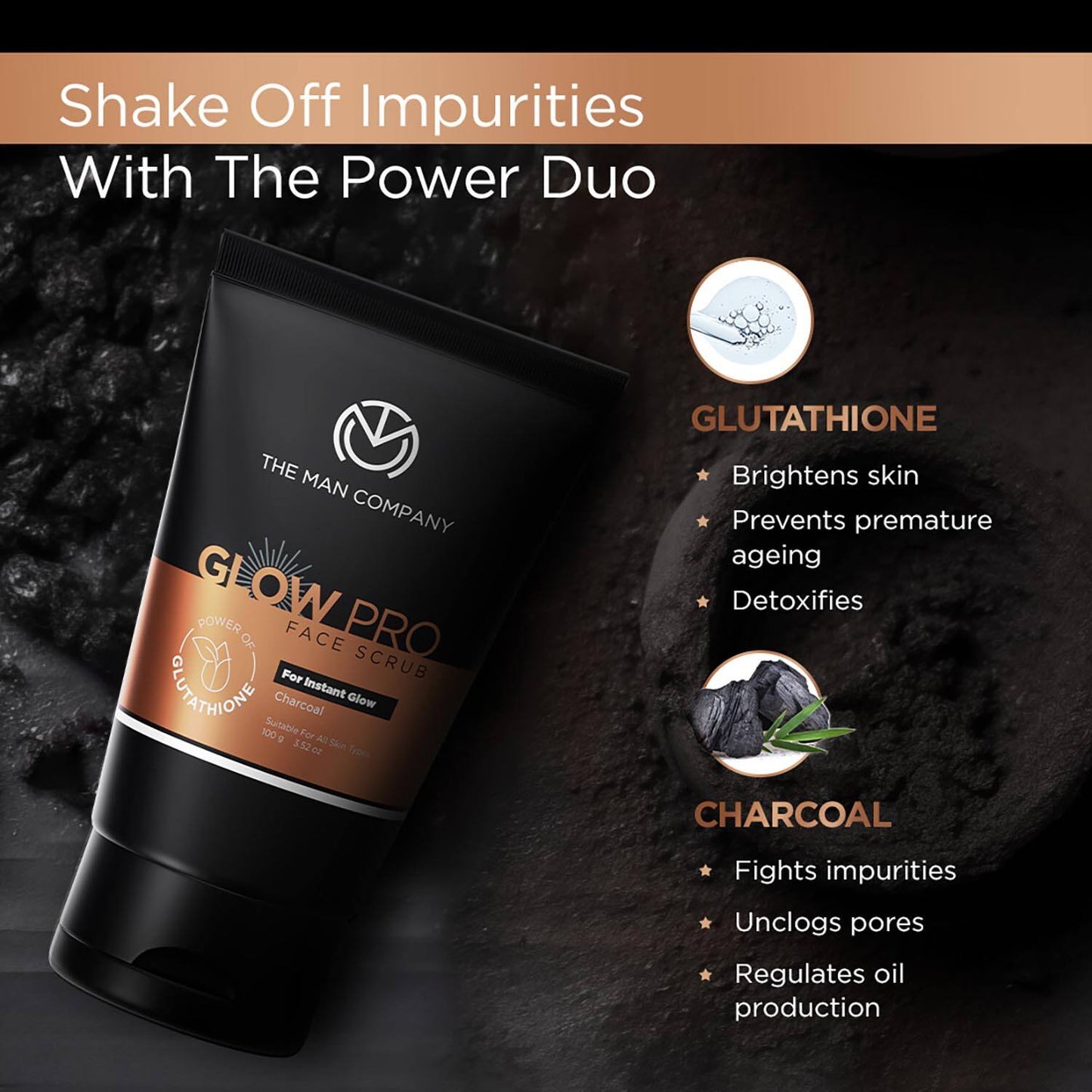 The Man Company Glow pro Face Scrub for Exfoliating & Even Skin Tone - (100 g)