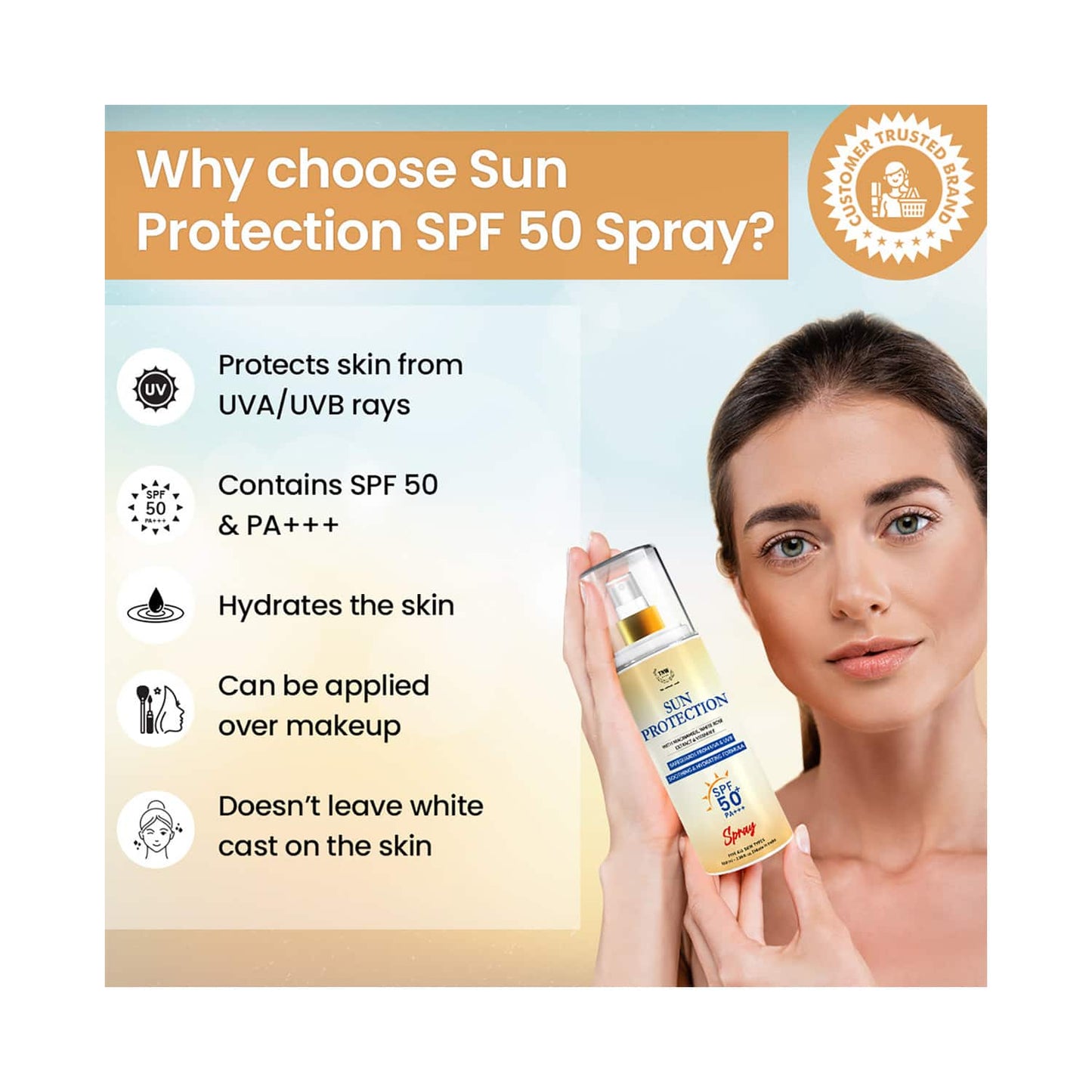 TNW The Natural Wash Sun Protection SPF 50 Spray (100ml)