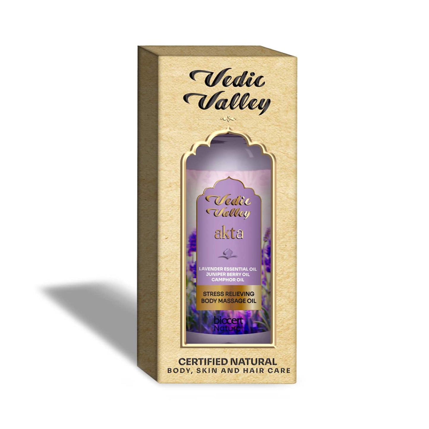 Vedic Valley Lavender Stress Relieving Natural Body Massage Oil - (300ml)