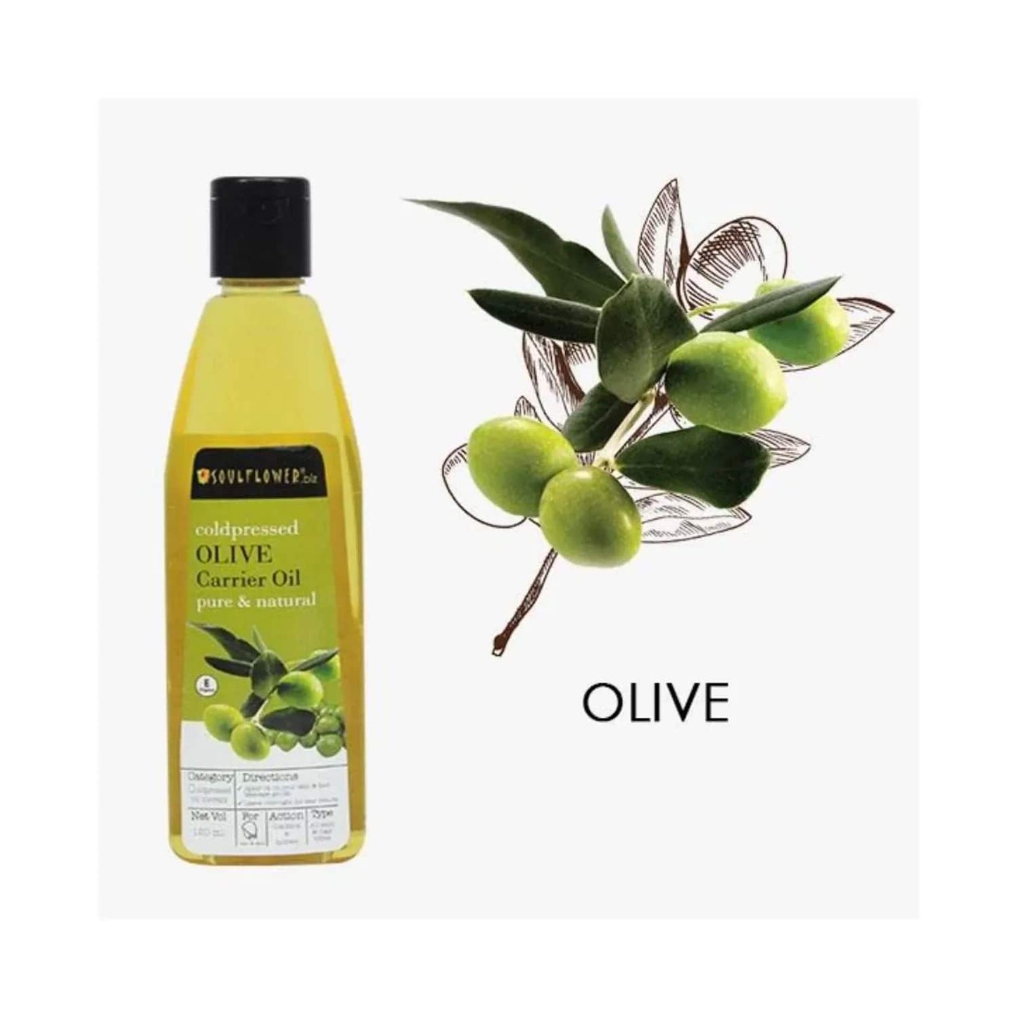 Soulflower Cold Pressed Olive Oil - (120ml)