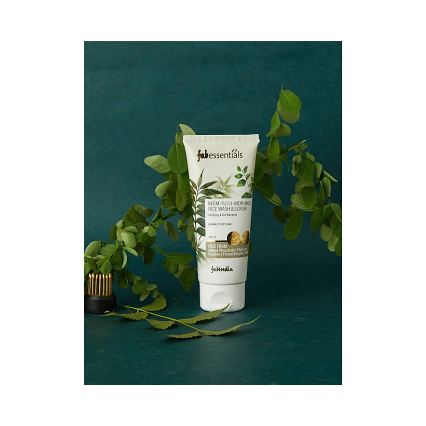 Fabessentials by Fabindia Neem Tulsi And Moringa Facewash & Scrub (100ml)