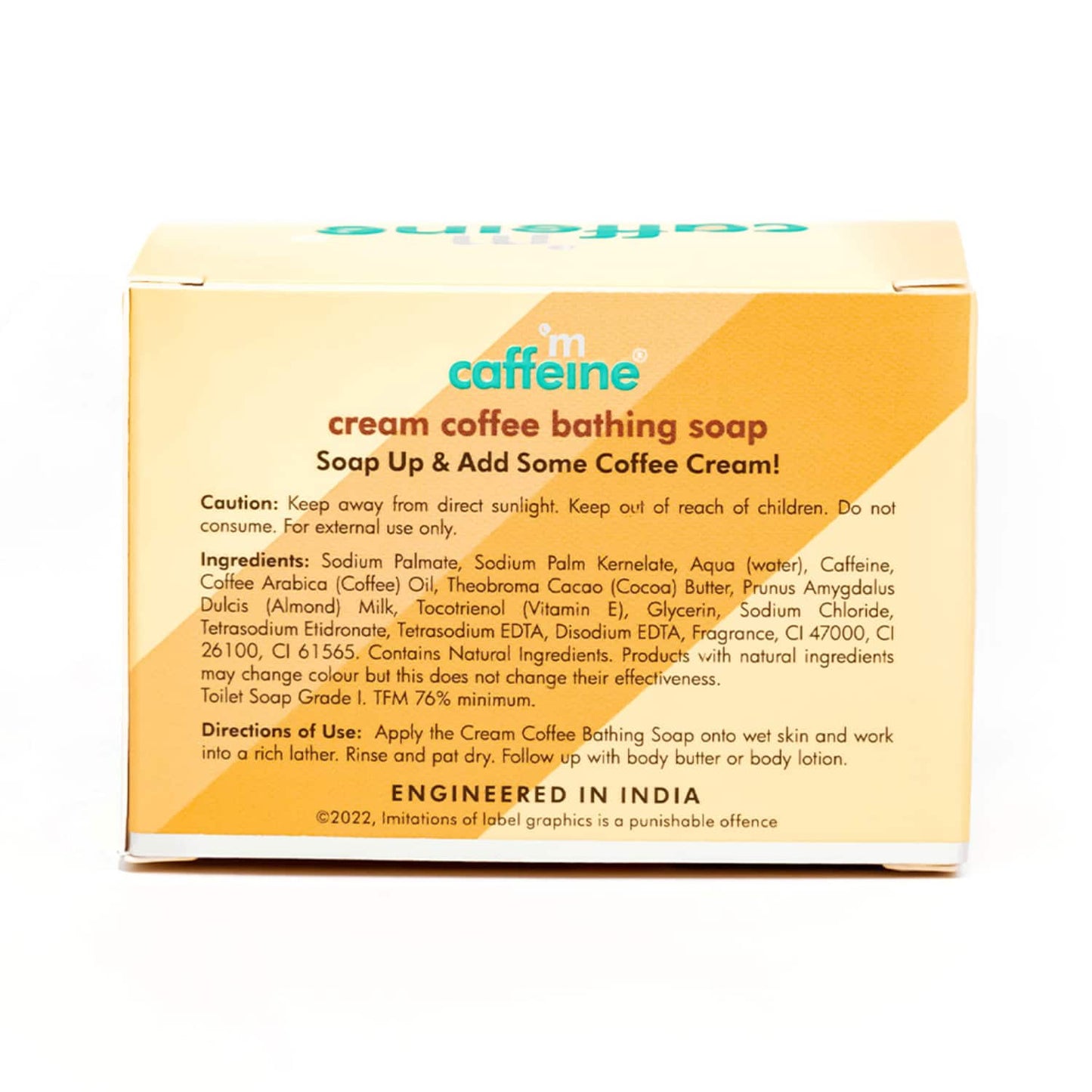 mCaffeine Cream Coffee Bath Soap with Cocoa Butter & Almond Milk (75g)