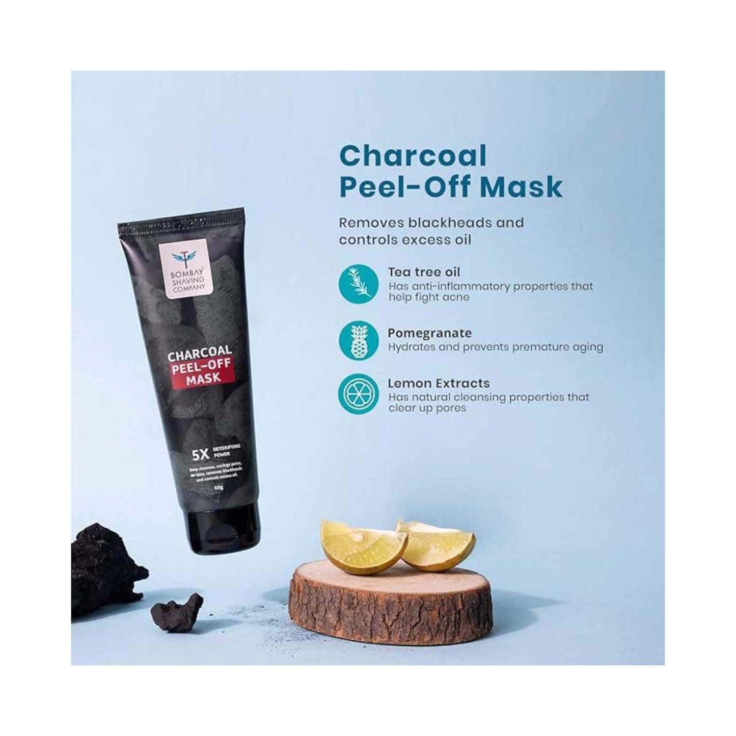 Bombay Shaving Company Charcoal Face Wash and Peel Of Mask Combo (2 Pcs)