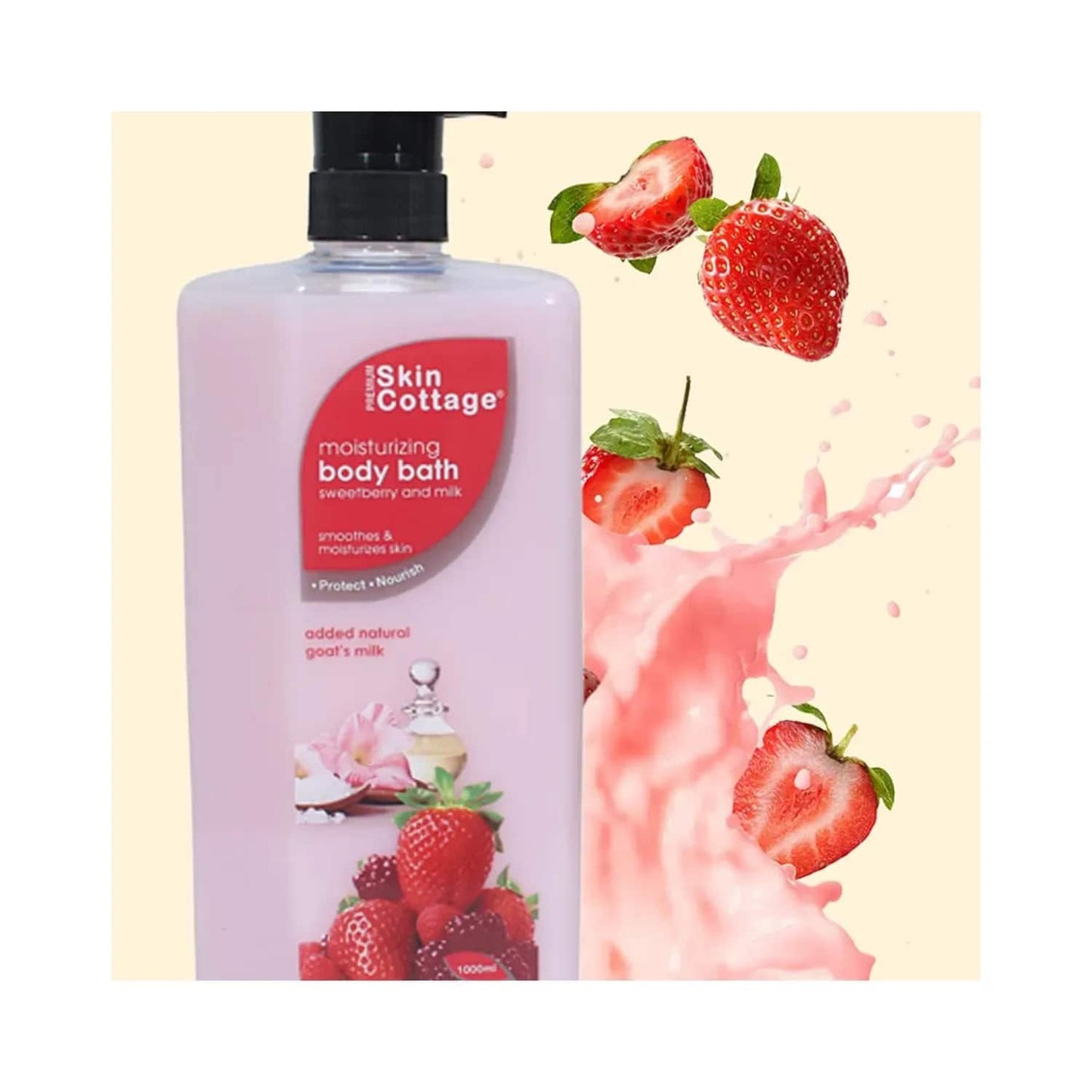 SKIN COTTAGE Moisturizing Sweet Berry & Milk Body Bath (1000ml)