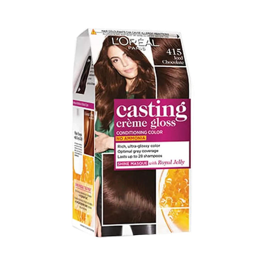 L'Oreal Paris Casting Creme Gloss Hair Color, 415 Iced Chocolate, 87.5g+72ml