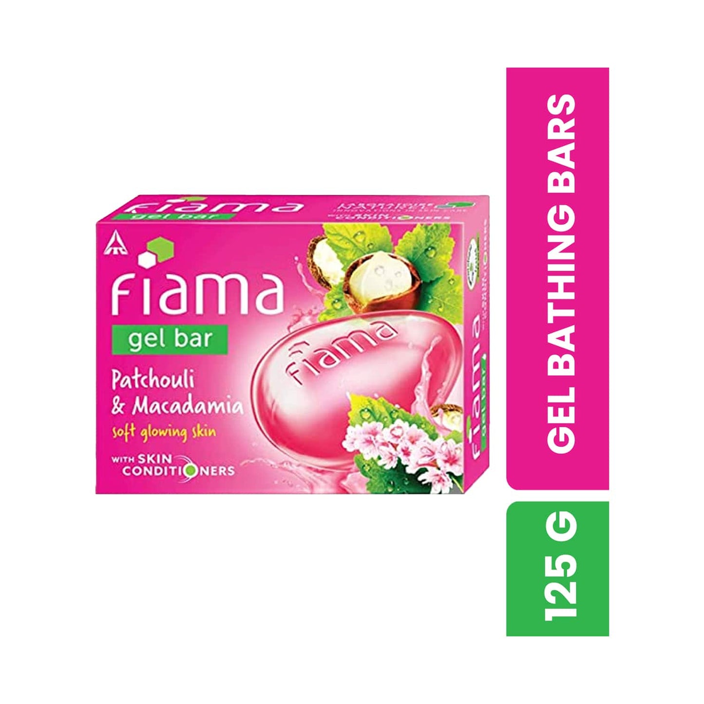 Fiama Patchouli & Macadamia Soft Glowing Skin Gel Bar With Skin Conditioners (125g)