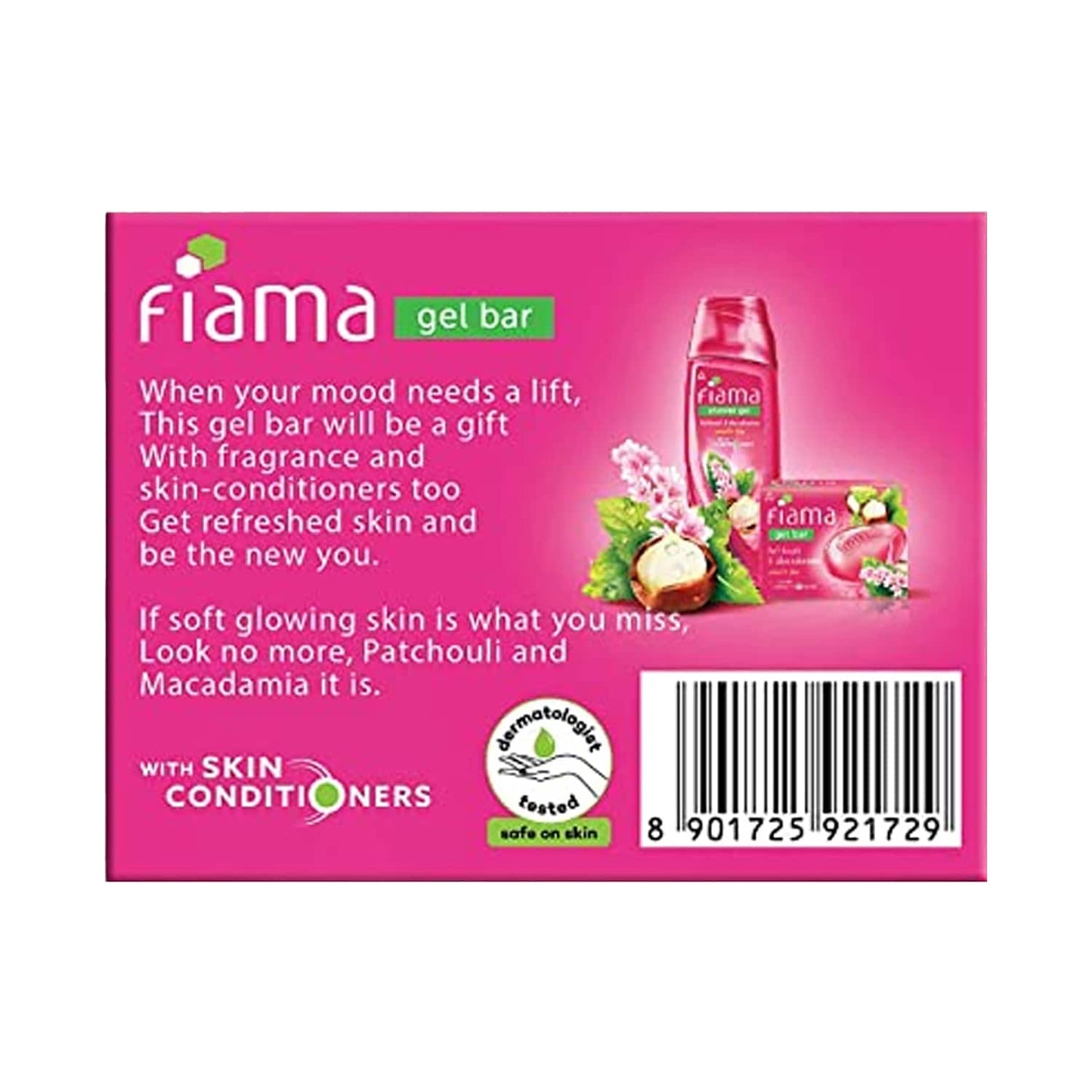 Fiama Patchouli & Macadamia Soft Glowing Skin Gel Bar With Skin Conditioners (125g)