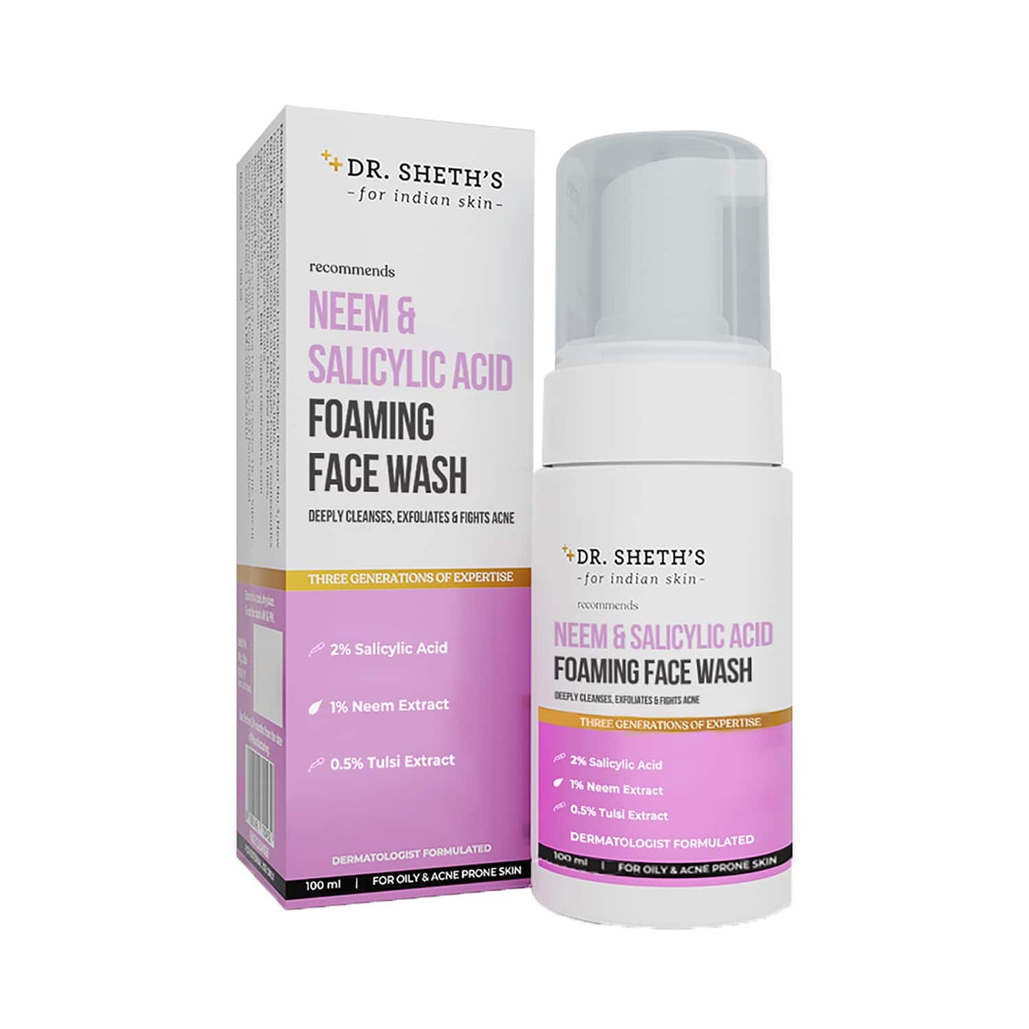 Dr. Sheth's Neem & Salicylic Acid Foaming Facewash (100ml)